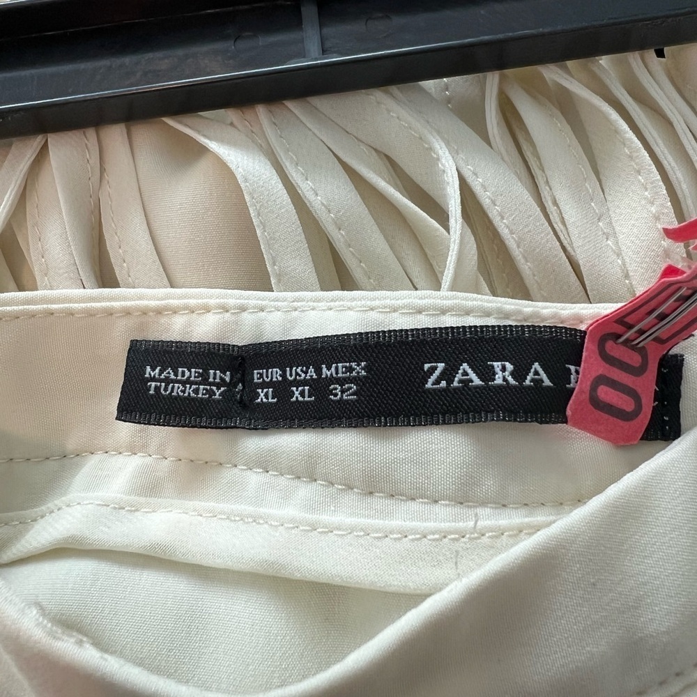 ZARA Cream Fringe Mini Skirt - Picture 3 of 7